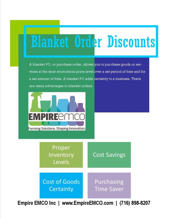 Save money with blanket order discounts